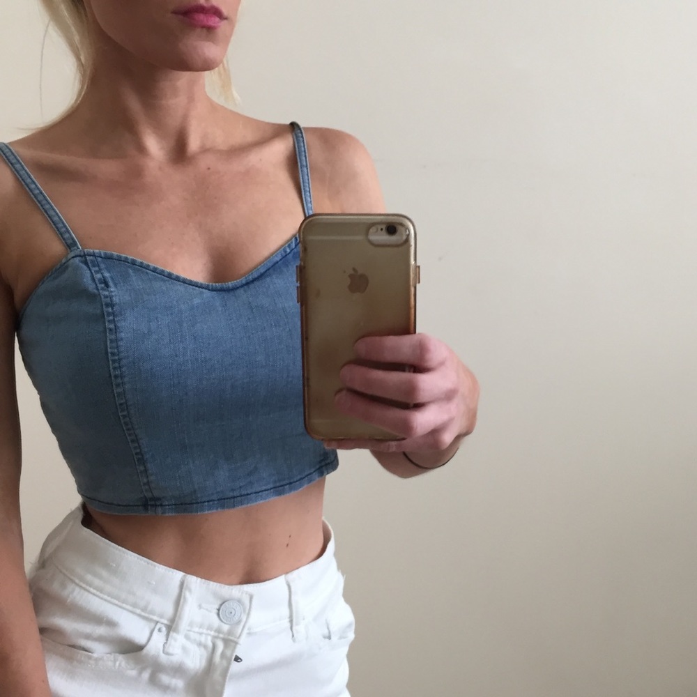 Express denim crop top - Picture 3 of 5